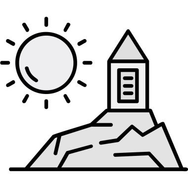 Güneş ikonu, modern vektör illüstrasyon tasarımı