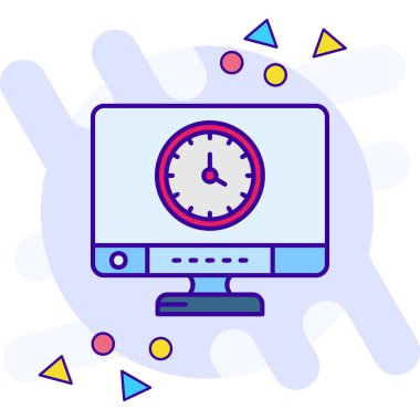 bilgisayar ekran saat simgesi - taslak biçimi