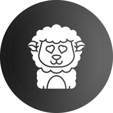 Şirin koyun simgesi, basit stil.