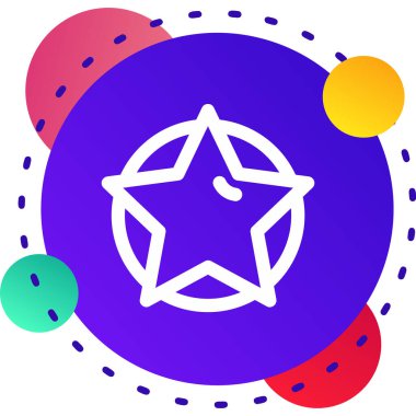 çizgi sihirli değnek simgesi beyaz arkaplanda izole edildi. Yıldız şeklinde sihirli aksesuar. Sihirli yıldız. Renkli taslak konsepti. vektör.