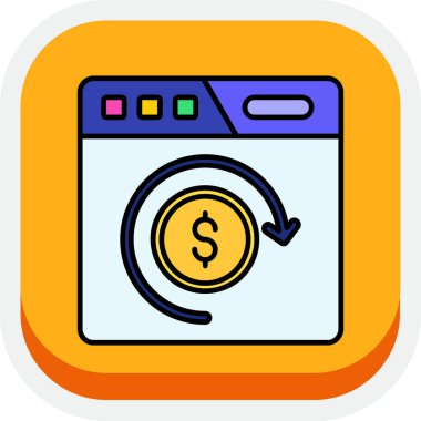 Para için. Web simgesi basit illüstrasyon