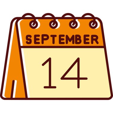 11 Eylül 'ün düz takvim simgesi tasarımı.