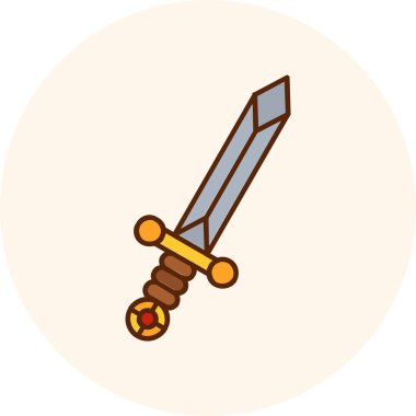 Kılıç dolu daire, basit vektör çizimi