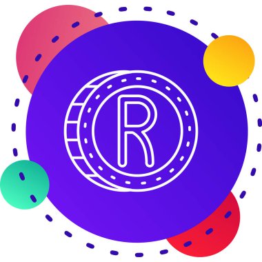 Dairesel ve arkaplanlı r harfi logosu