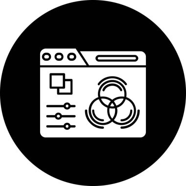 Web simgesi, teknoloji teknolojisinin vektör illüstrasyonu