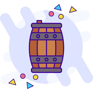 şarap varil simge vektör çizim