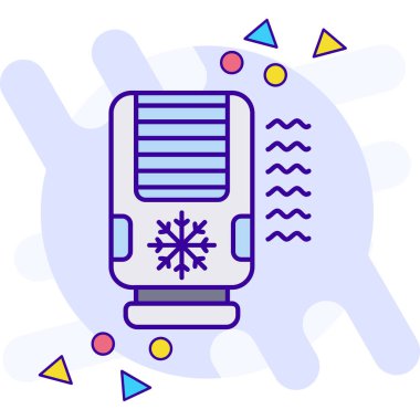 Soğuk hava ikonu. özet soğuk sıcaklık vektör rengi düz izole