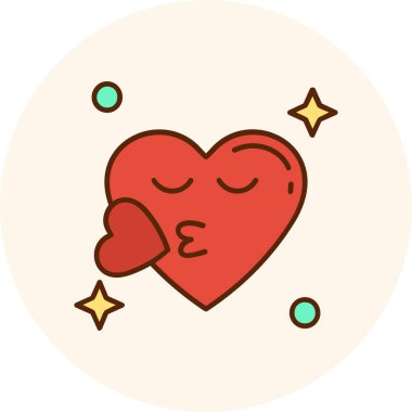 Mutlu sevgililer günü kalbi, kalp ve ok vektörü çizimi grafik tasarımı.