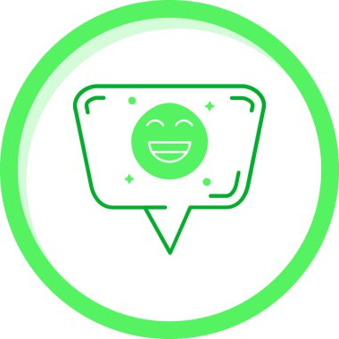 Gülümseme sohbet simgesi, vektör illüstrasyonu