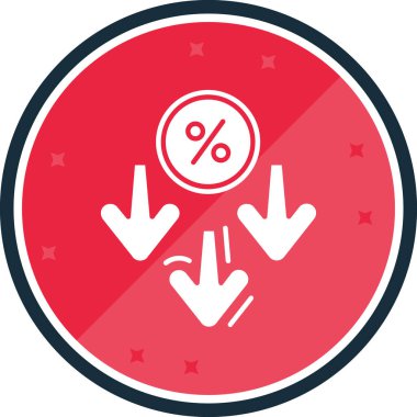 indirimli yüzde düz simge