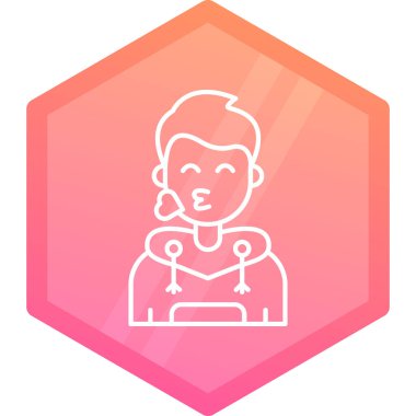 Kalbi olan bir adamın vektör çizimi