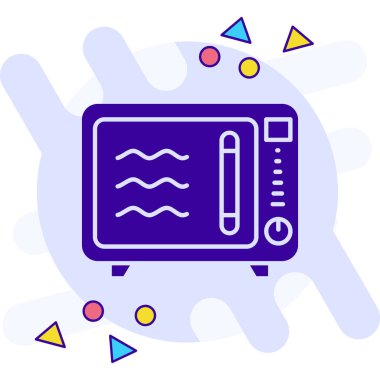 Yumuşak mavi arkaplanda izole edilmiş modaya uygun anahat biçiminde klima simgesi