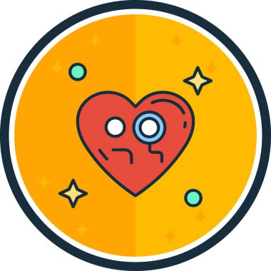 Aşk kalp ikonunun vektör illüstrasyonu