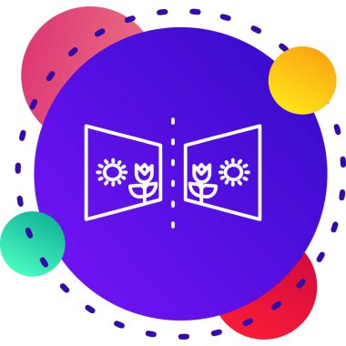 renk çizgisi güneş sistemi simgesi beyaz arkaplanda izole edildi. Güneşin etrafında yıldızlı bir güneş. Değişken rastgele dinamik şekiller. vektör.