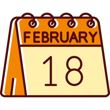 15 Şubat - vektör biçiminde takvim simgesi