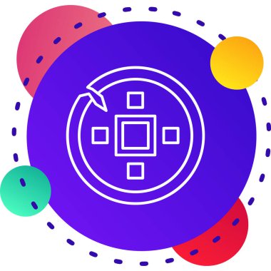 renk çizgisi güneş sistemi simgesi beyaz arkaplanda izole edildi. Gezegenler yıldızların etrafında döner. Değişken rastgele dinamik şekiller. vektör illüstrasyonu