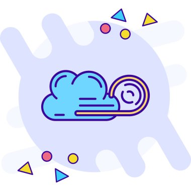 Bulut hesaplama. Bulut teknolojisi vektör simgelerinin basit bir çizimi. Web şablonu