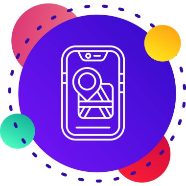 Beyaz arkaplanda kablosuz wi-fi simgesi olan renk çizgisi akıllı telefon. Uzaktan kumanda. Değişken rastgele dinamik şekiller. vektör illüstrasyonu