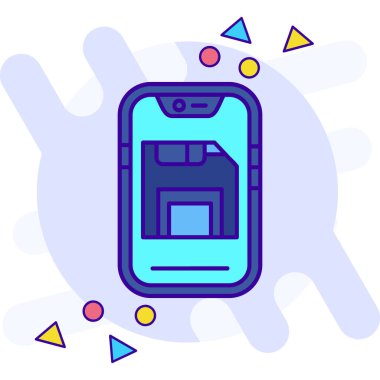 akıllı telefon ve kredi kartı simgesi vektör çizimi tasarımı