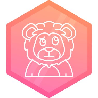 renkli ayı başı simgesi. Beyaz arka planda. vektör illüstrasyonu