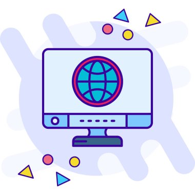 genel ağ bilgisayar simgesi - ana hatlar biçimi