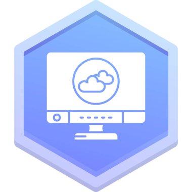 Bulut Hesaplama. Web simgesi basit illüstrasyon