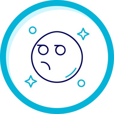 üzgün emoji yüz simgesi, vektör illüstrasyonu