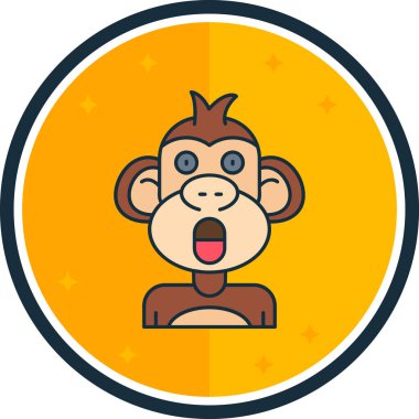 Maymun simgesi, vektör çizim