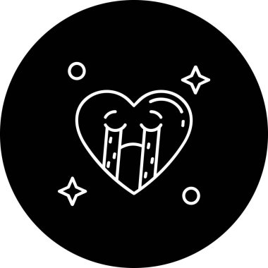 Bir aşk kalp ikonunun vektör illüstrasyonu