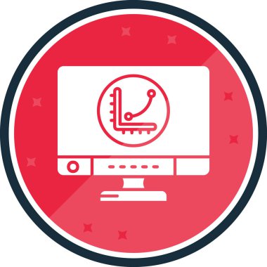 Beyaz arkaplan, vektör, illüstrasyon üzerinde izole edilmiş düz simgeyi izle