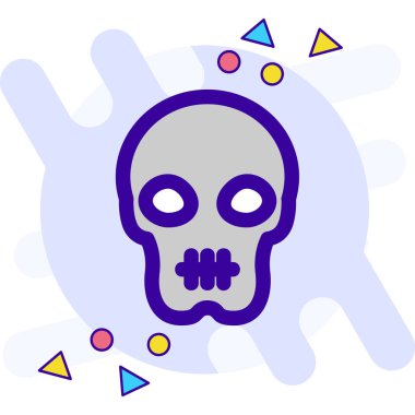 kafatası simgesi. Cadılar Bayramı ikonu vektör illüstrasyonu