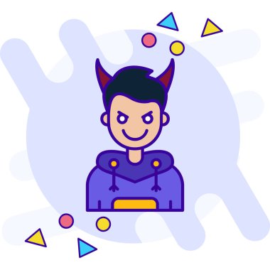 Boynuzlu şeytan ve cadılar bayramı ikonu