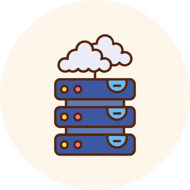 bulut veri depolama simgesi düz biçimli