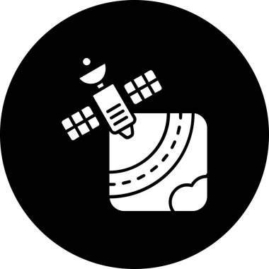 Gezegen simgesi olan bir uydunun vektör çizimi