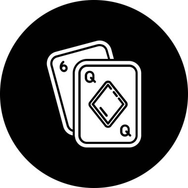 Poker kartları vektör düz simge tasarımı