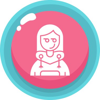 Kadın. Web simgesi basit illüstrasyon