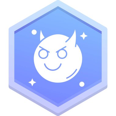 Şeytan ikonu. Web için şeytan vektör simgesinin basit gösterimi