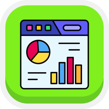 Analiz çizelgesi simgesi, vektör çizimi beyaz arkaplanda izole edildi