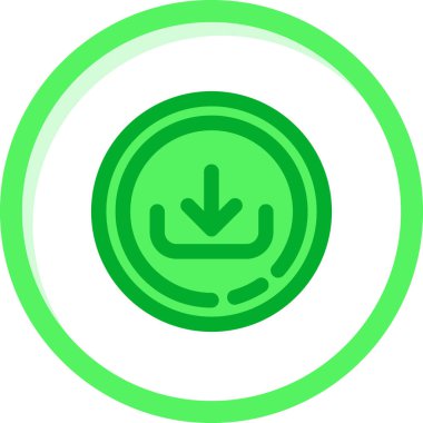 Yeşil daire simgesinin vektör illüstrasyonu