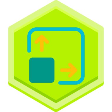 Beyaz arkaplanda izole edilmiş vektör illüstrasyonundaki ok simgesi