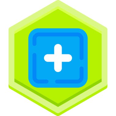 Yeşil altıgen simgesinin vektör çizimi