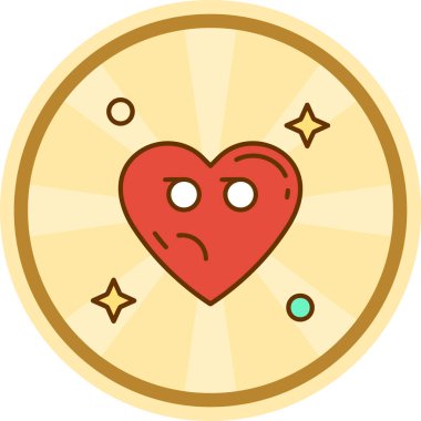 Aşk kalp ikonu vektör illüstrasyonu