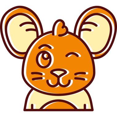 Sevimli çizgi maymun. Vektör çizim