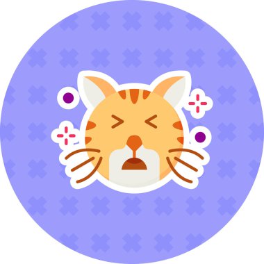 Kedi. Web simgesi basit illüstrasyon