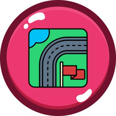 harita gezinme simgesi, vektör illüstrasyonu