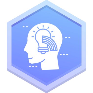 Beyin simgesi başkanı, vektör illüstrasyonu