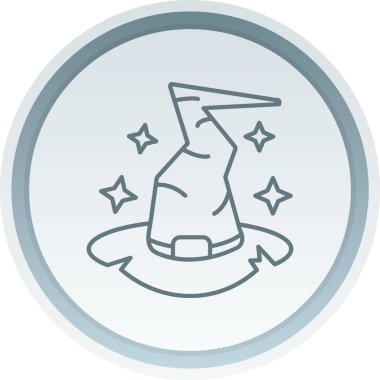 Moda tasarım tarzında cadı şapkası simgesi. Cadılar Bayramı şapkası simgesi beyaz arkaplanda izole edildi. Cadılar Bayramı şapka vektör simgesi basit ve modern düz sembol.