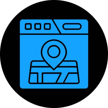 Harita simgesi, vektör illüstrasyonu