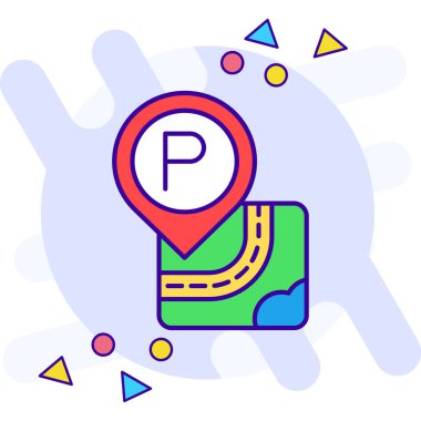 park yeri renk ikonu vektör çizimi