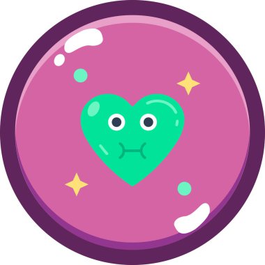 Göz simgesi olan sevimli kalp, basit vektör çizimi